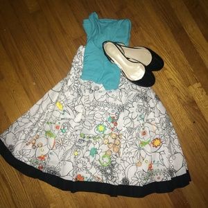 Sunny Leigh embroidered pleated skirt